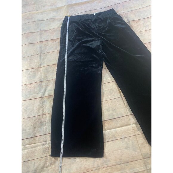 NWT Loft Women's Black Velvet The Peyton Trouser Casual Pants - 16 Tall - Picture 3 of 16